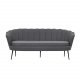 VENTURE DESIGN Calais 3-seters sofa - gr polyester og sort metall
