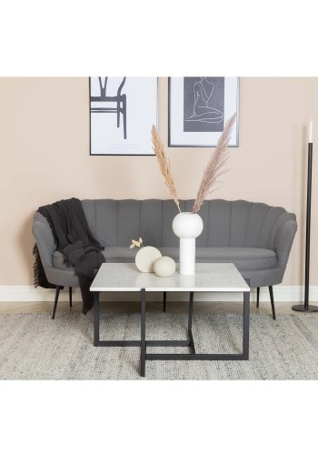 VENTURE DESIGN Calais 3-seters sofa - gr polyester og sort metall