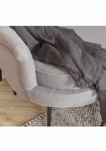 VENTURE DESIGN Calais 3-seters sofa - gr polyester og sort metall