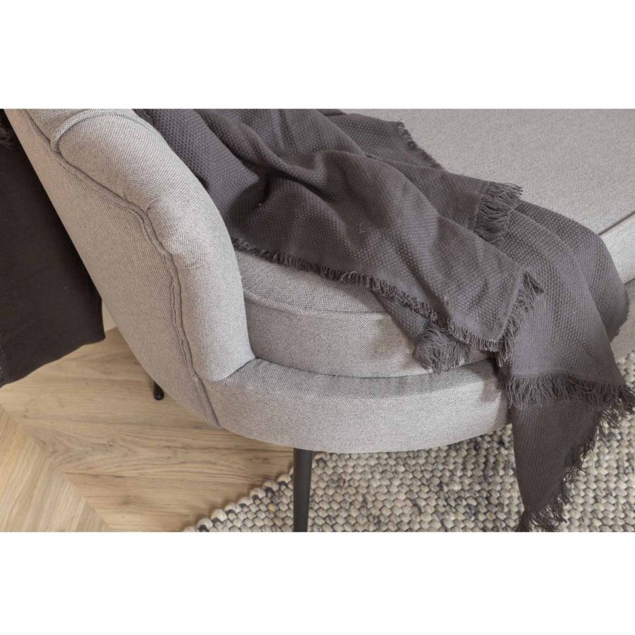 VENTURE DESIGN Calais 3-seters sofa - gr polyester og sort metall