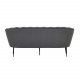 VENTURE DESIGN Calais 3-seters sofa - gr polyester og sort metall