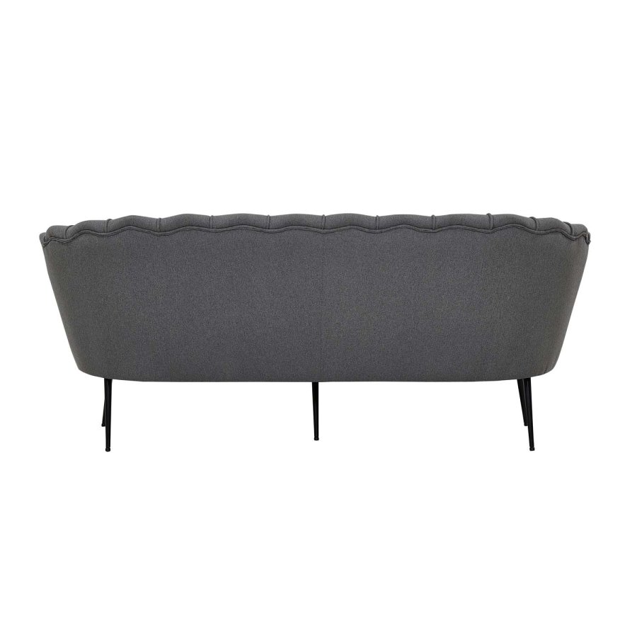 VENTURE DESIGN Calais 3-seters sofa - gr polyester og sort metall