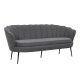 VENTURE DESIGN Calais 3-seters sofa - gr polyester og sort metall