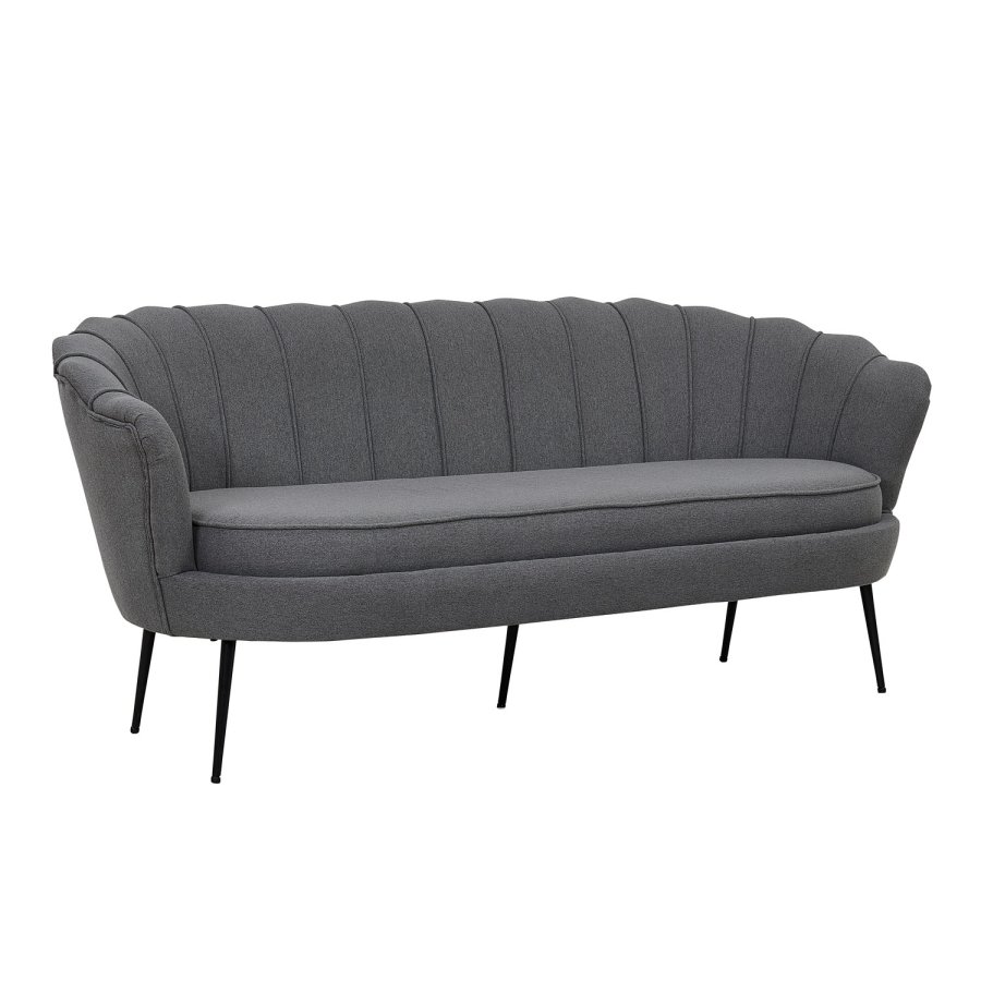 VENTURE DESIGN Calais 3-seters sofa - gr polyester og sort metall