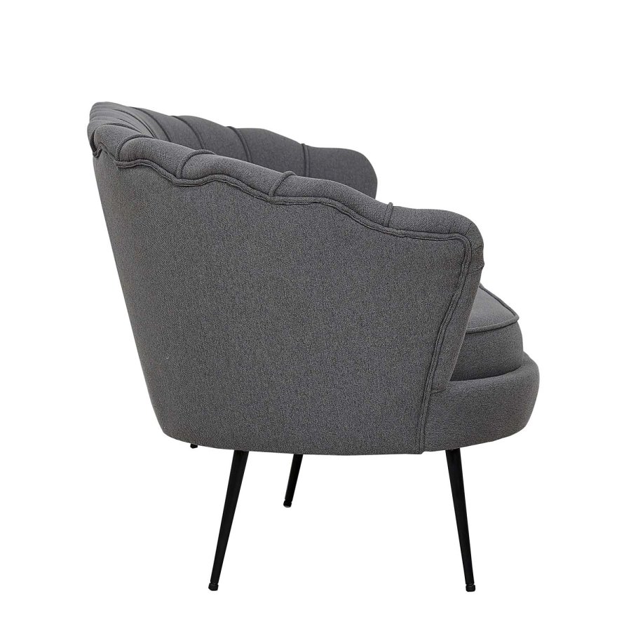 VENTURE DESIGN Calais 3-seters sofa - gr polyester og sort metall