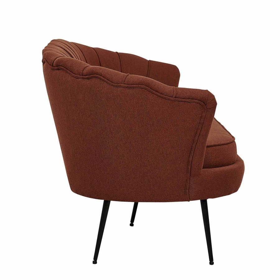 VENTURE DESIGN Calais 3-sits Soffa - Rost Polyester och Svart Metall