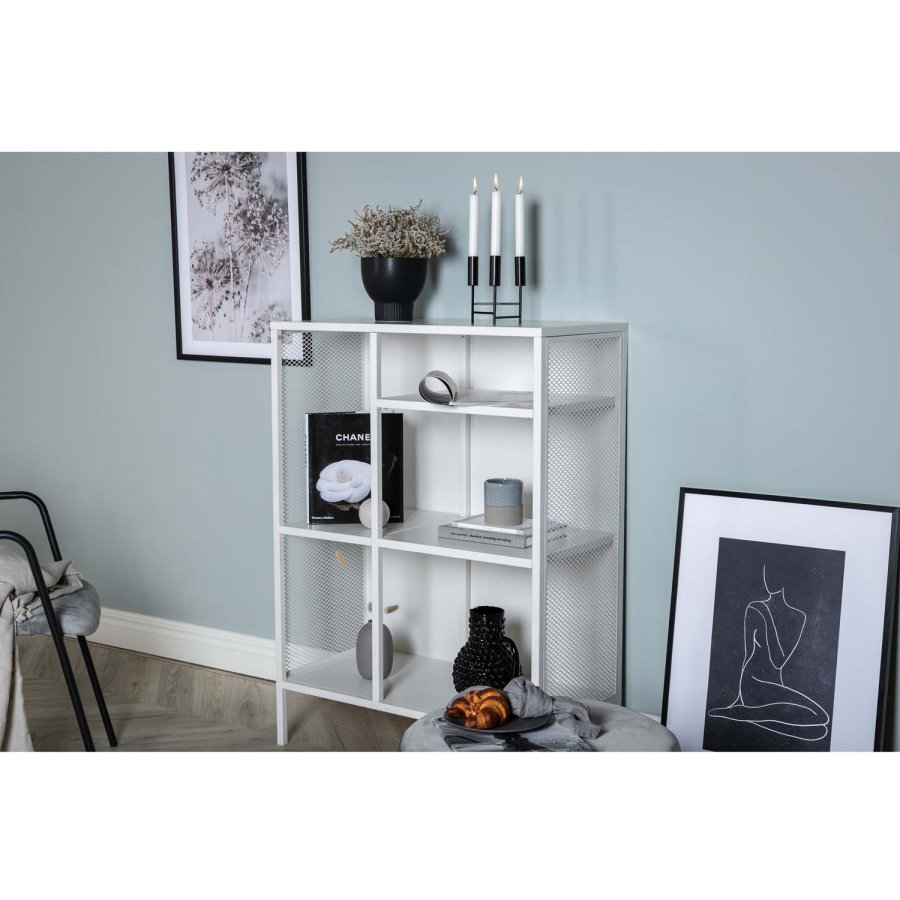 VENTURE DESIGN bokhylle - hvit stl (H:110cm x80cm x 40cm)