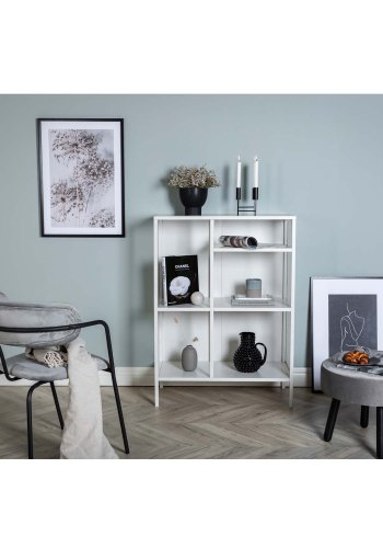 VENTURE DESIGN bokhylle - hvit stl (H:110cm x80cm x 40cm)
