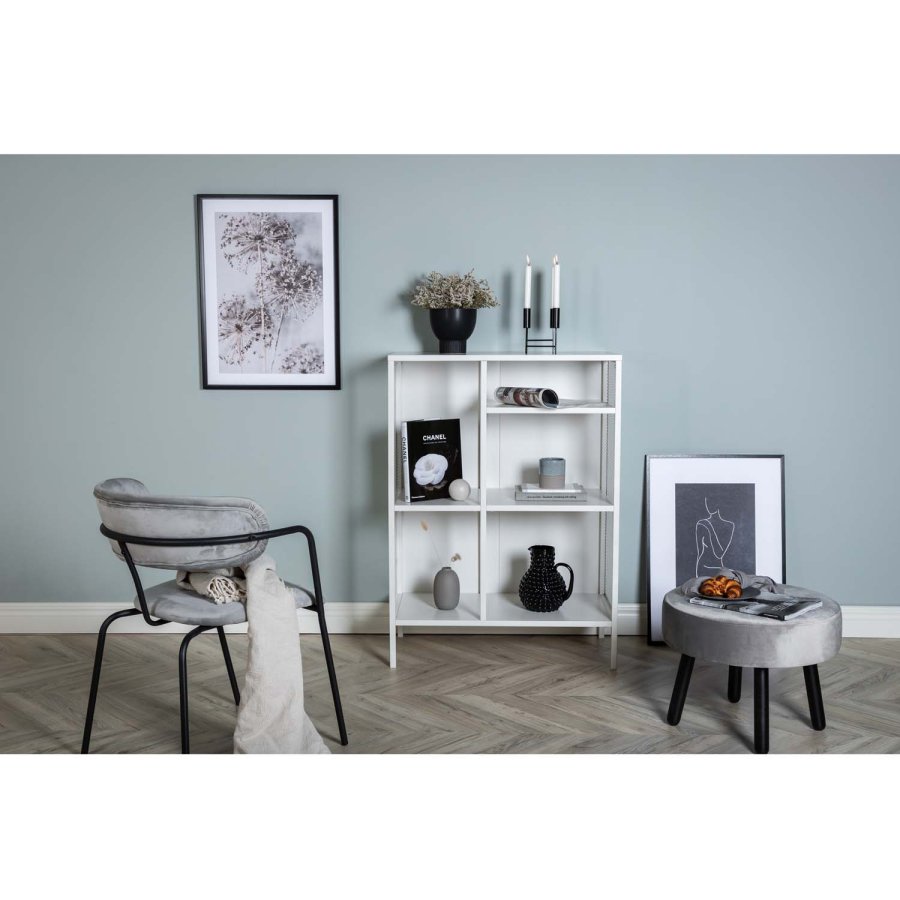 VENTURE DESIGN bokhylle - hvit stl (H:110cm x80cm x 40cm)