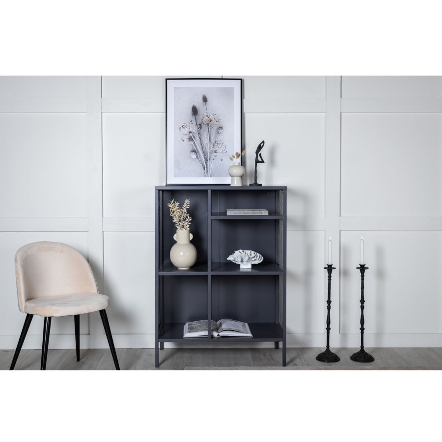 VENTURE DESIGN bokhylle - grtt stl (H:110cm x80cm x 40cm)