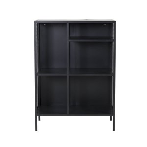 VENTURE DESIGN bogreol - sort stl(H:110cm x80cm x 40cm)