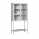 VENTURE DESIGN High Wide skap, m. 2 drer og 3 hyller - glass og hvitt stl