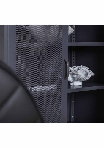 VENTURE DESIGN Low skab, m. 2 mesh lger og 2 hylder - gr stl