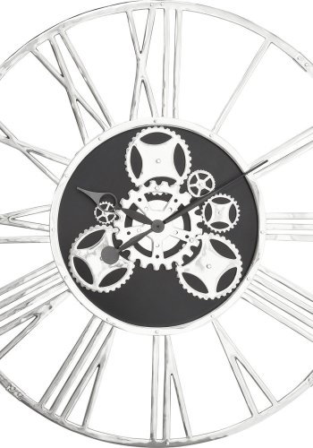 KARE DESIGN Gear Wanduhr - silbernes Aluminium, rund (120)