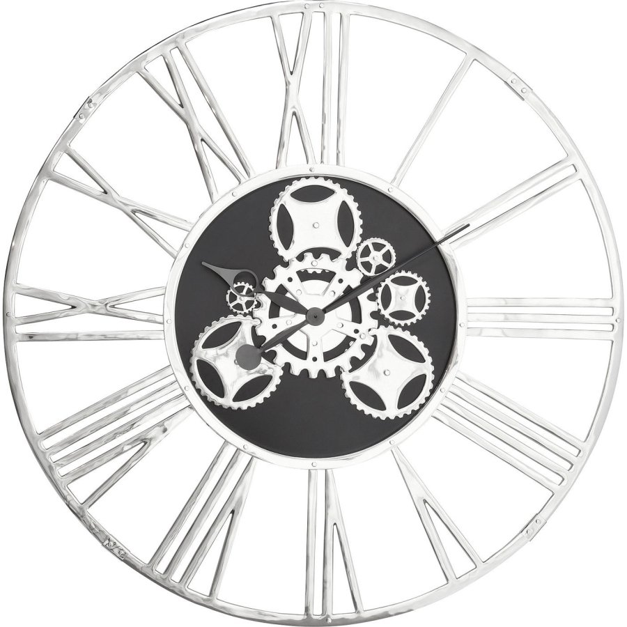KARE DESIGN Gear Wanduhr - silbernes Aluminium, rund (120)