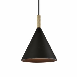 VENTURE DESIGN Enif loftlampe - natur tr og sort jern