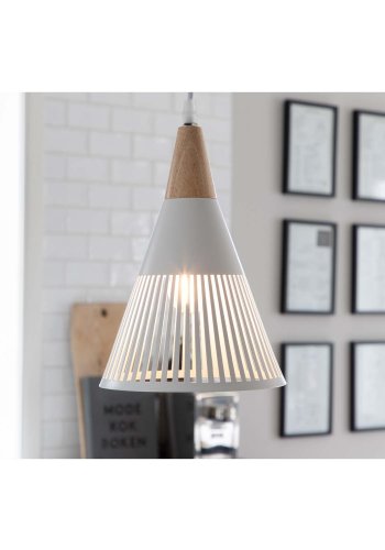 VENTURE DESIGN Gruid Deckenleuchte - Naturholz und weißes Eisen