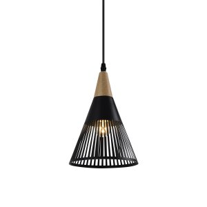 VENTURE DESIGN Gruid taklampa - natur trä och svart järn