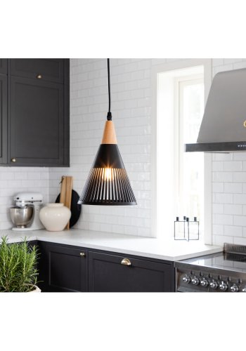 VENTURE DESIGN Gruid Deckenleuchte - Naturholz und schwarzes Eisen