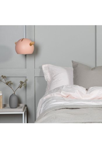 VENTURE DESIGN Tubbie taklampe - naturlig tre og rosa jern