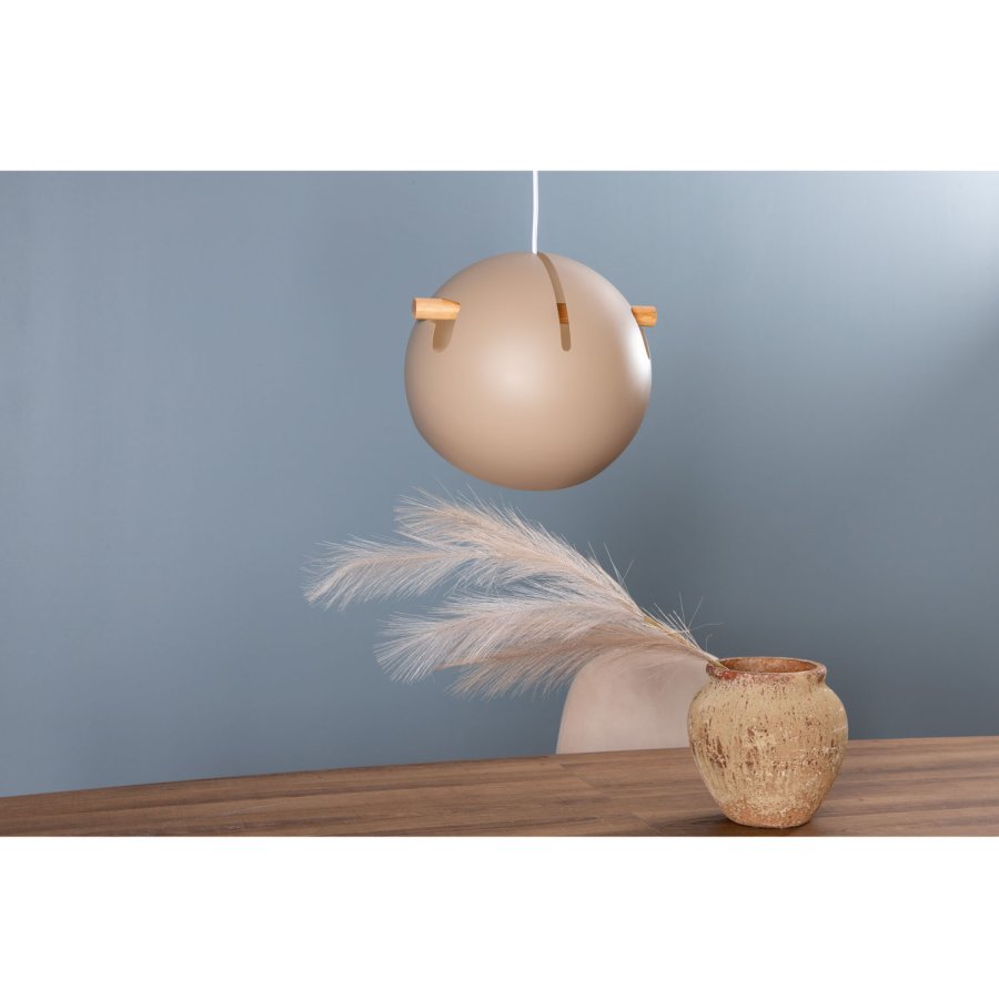 VENTURE DESIGN Tubbie taklampe - naturlig tre og beige jern