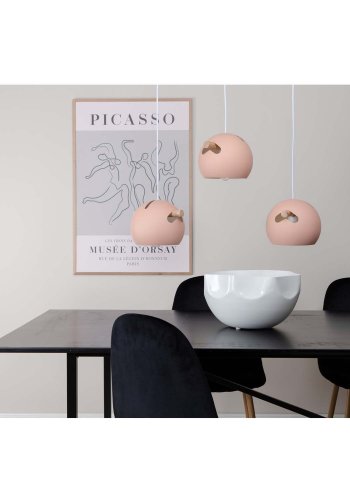 VENTURE DESIGN Tubbie taklampe - naturlig tre og rosa jern