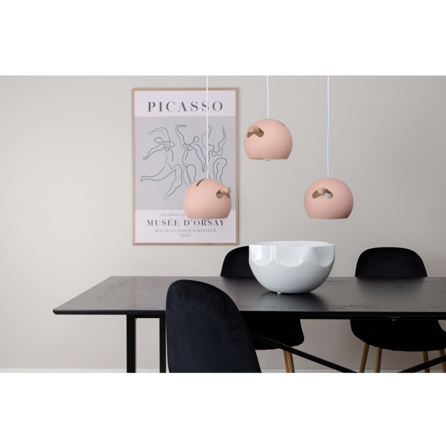 VENTURE DESIGN Tubbie taklampe - naturlig tre og rosa jern