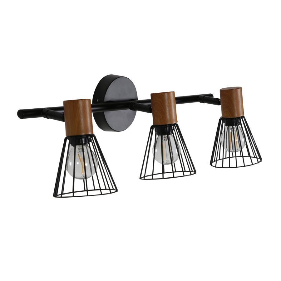 VENTURE DESIGN Atticus vegglampe - naturlig tre og svart jern