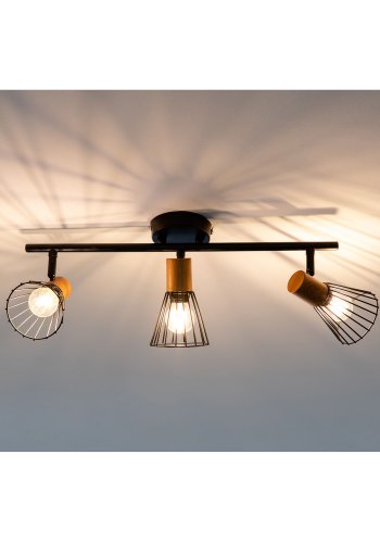 VENTURE DESIGN Atticus vegglampe - naturlig tre og svart jern