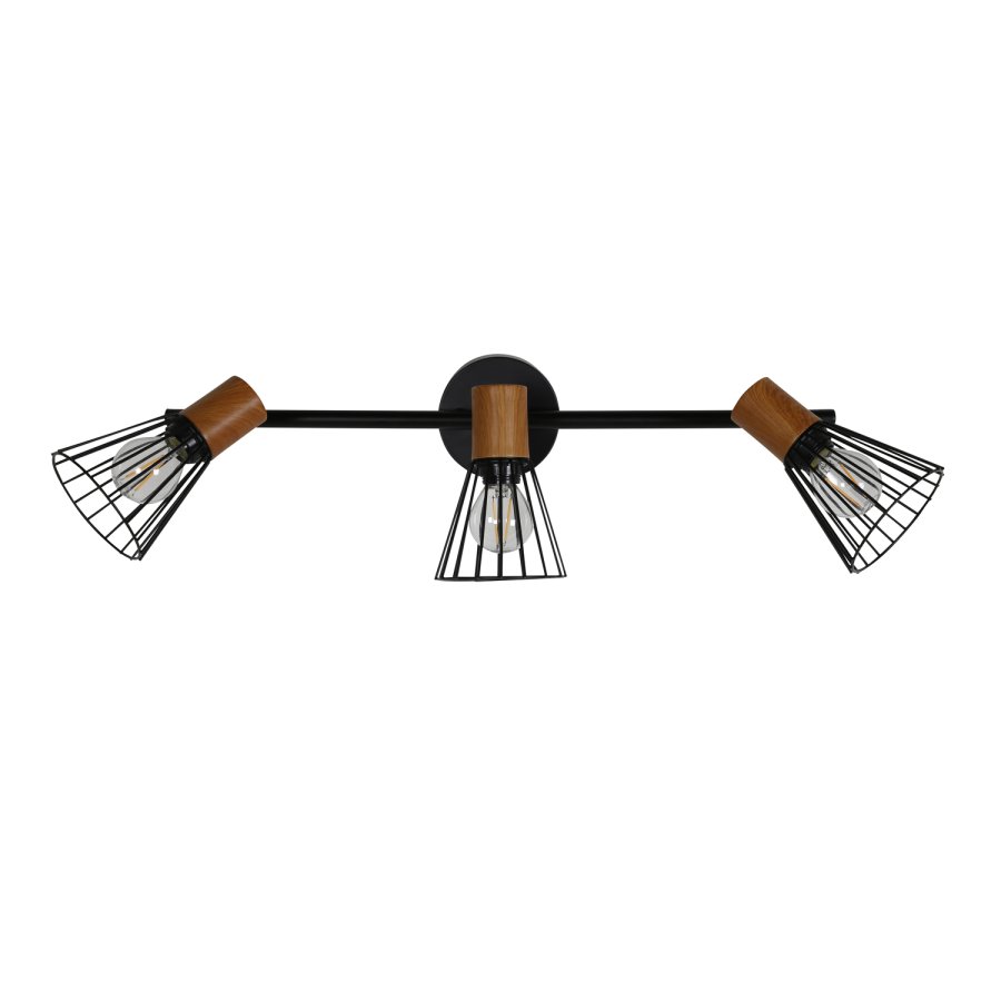 VENTURE DESIGN Atticus vegglampe - naturlig tre og svart jern