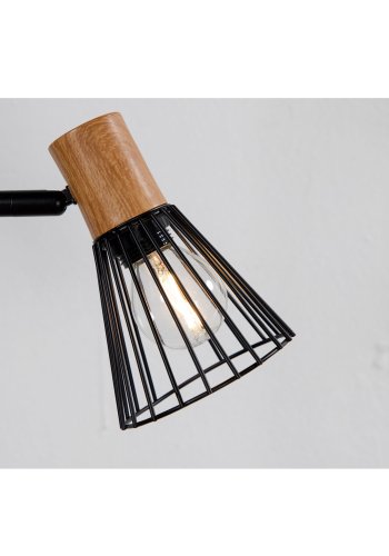 VENTURE DESIGN Atticus gulvlampe - naturlig tre og svart jern