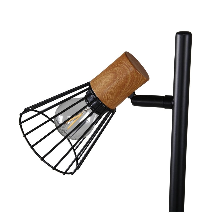 VENTURE DESIGN Atticus gulvlampe - naturlig tre og svart jern