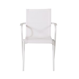 VENTURE DESIGN Alina havestol, m. armln - hvid textilene og aluminium