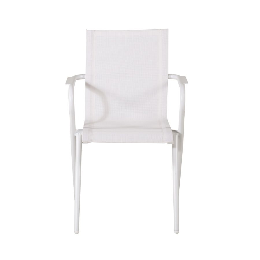 VENTURE DESIGN Alina hagestol, med armlener - hvit tekstilene og aluminium