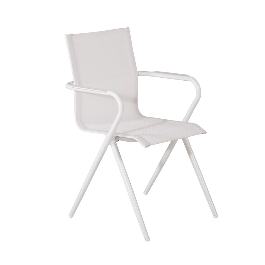 VENTURE DESIGN Alina hagestol, med armlener - hvit tekstilene og aluminium