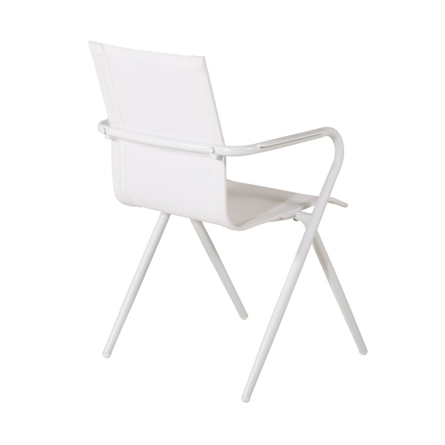 VENTURE DESIGN Alina hagestol, med armlener - hvit tekstilene og aluminium