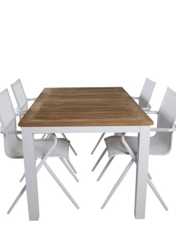 VENTURE DESIGN Alina hagestol, med armlener - hvit tekstilene og aluminium