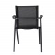 VENTURE DESIGN Alina Gartenstuhl, mit Armlehnen – schwarzes Textilene und Aluminium