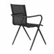 VENTURE DESIGN Alina Gartenstuhl, mit Armlehnen – schwarzes Textilene und Aluminium