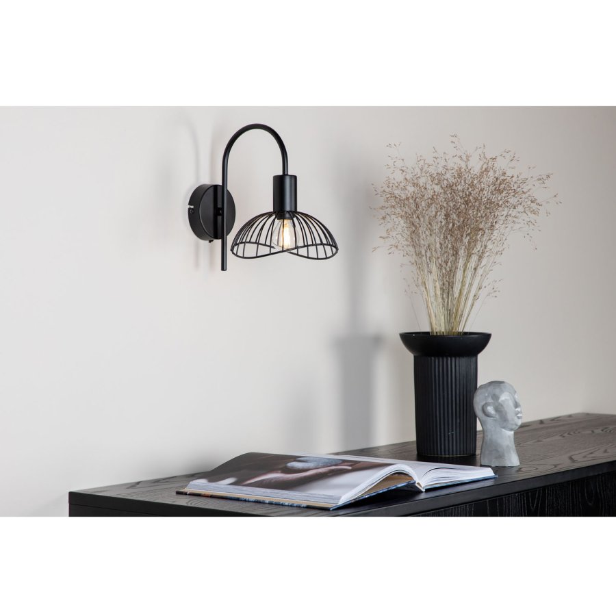 VENTURE DESIGN Elsa Wandleuchte - schwarzes Eisen