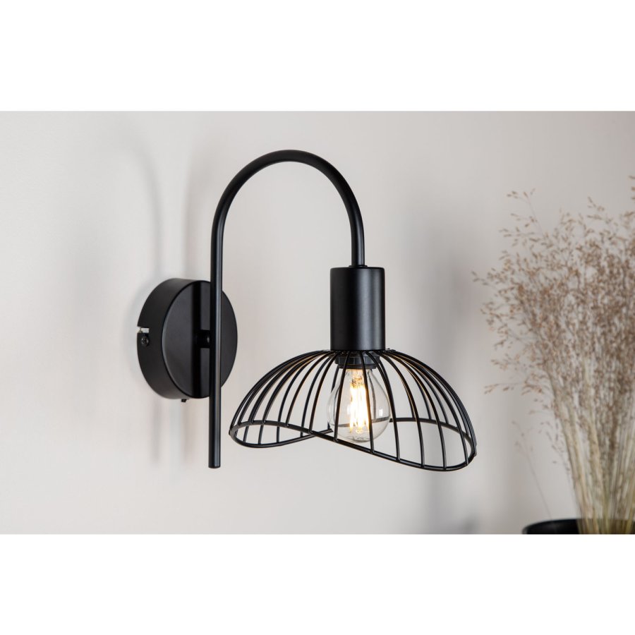 VENTURE DESIGN Elsa Wandleuchte - schwarzes Eisen