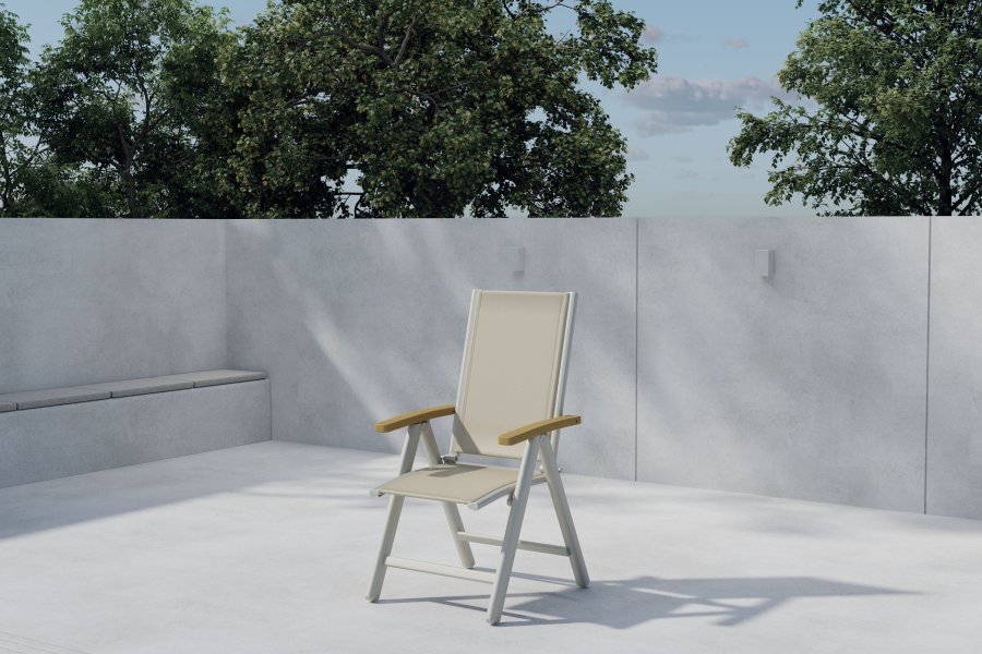 VENTURE HOME Panama Light 5-posisjonsstol 2-pakning beige/teak