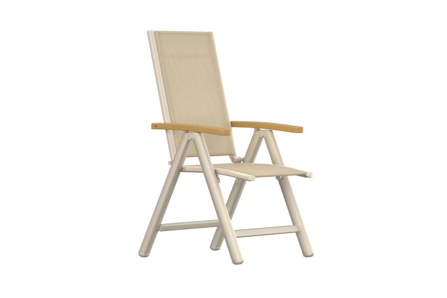 VENTURE HOME Panama Light 5-posisjonsstol 2-pakning beige/teak