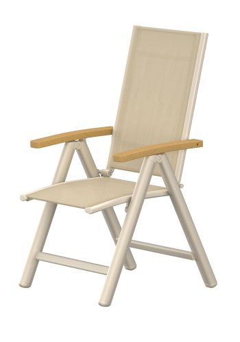 VENTURE HOME Panama Light 5-posisjonsstol 2-pakning beige/teak