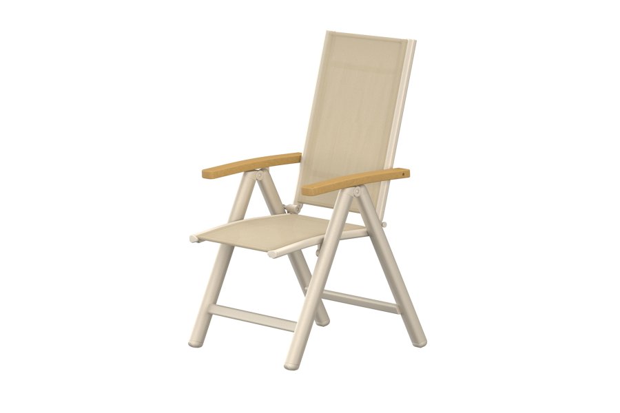 VENTURE HOME Panama Light 5-posisjonsstol 2-pakning beige/teak