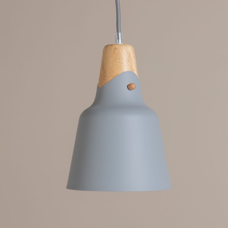 VENTURE DESIGN Rigel anheng - grtt metall og naturlig tre ( 16)