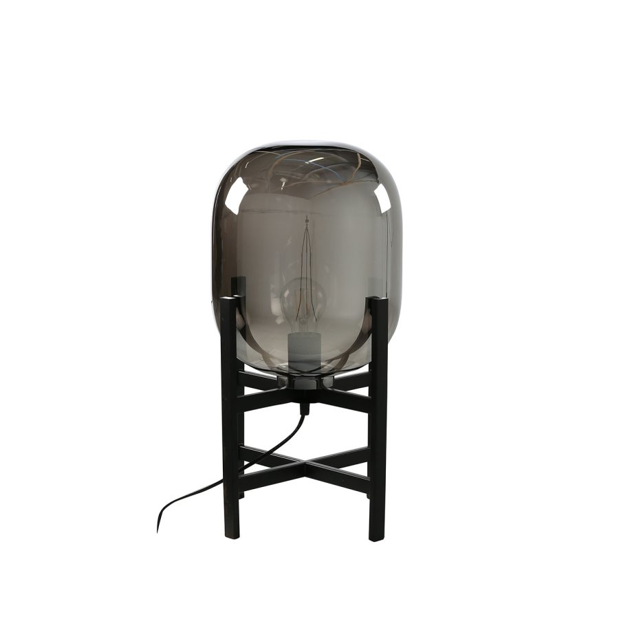 VENTURE DESIGN Altair bordlampe - svart metall og mrk ravfarget glass ( 26)