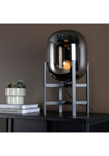 VENTURE DESIGN Altair bordlampe - svart metall og mrk ravfarget glass ( 26)