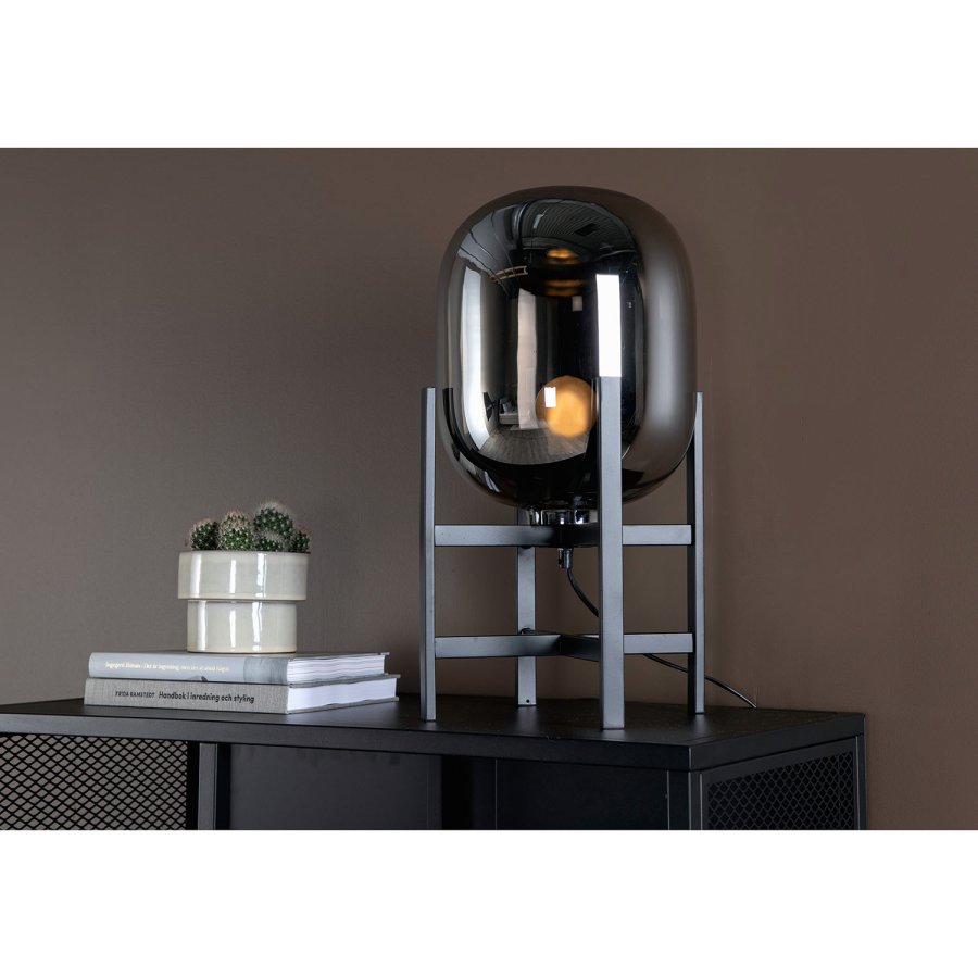 VENTURE DESIGN Altair bordlampe - svart metall og mrk ravfarget glass ( 26)