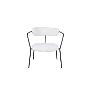 VENTURE DESIGN Duffy ftölj - vitt teddytyg och svart stl